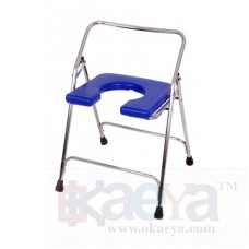 OkaeYa Steel Front Open Commode Chair Folding